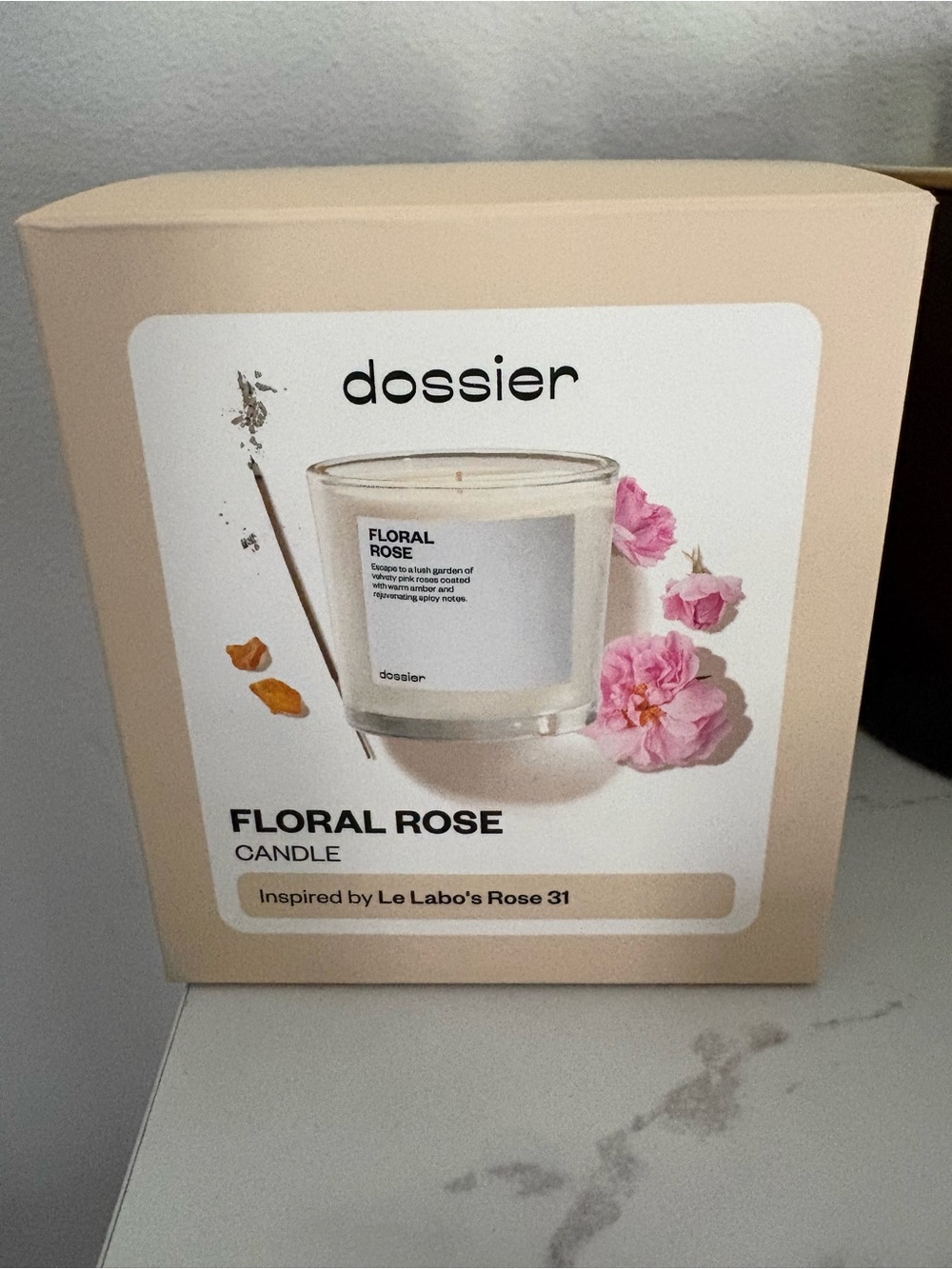 Dossier Floral Rose Candle Le Labo Rose 31 dupe 9oz